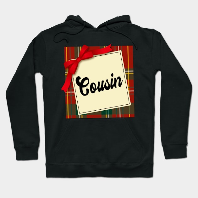 Cousin Christmas GIft Plaid Pyjama Design Hoodie by familycuteycom